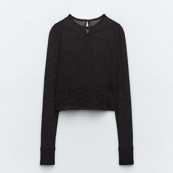 Zara semi sheer knit top - Picture 4 of 6